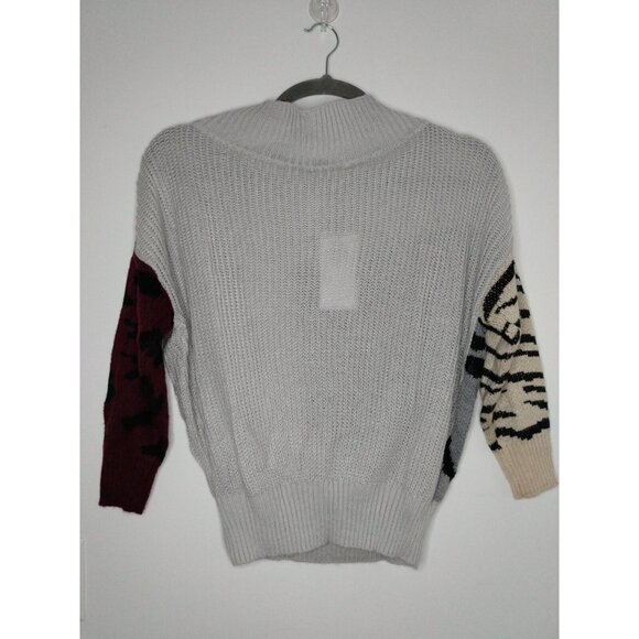 Exlura Women's Off Shoulder Sweater Mixed Animal Print Loose Oversized Pullover - Picture 3 of 7